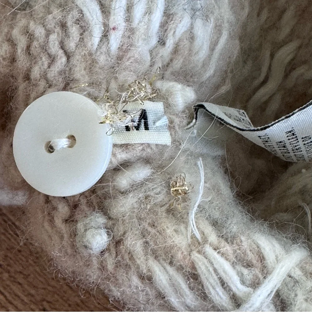 Marisa Christina Lambswool Blend Cardigan Sweater Beige Taupe MEDIUM VINTAGE